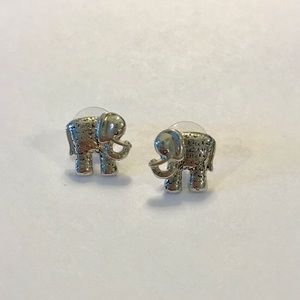 Silver Elephant Studs